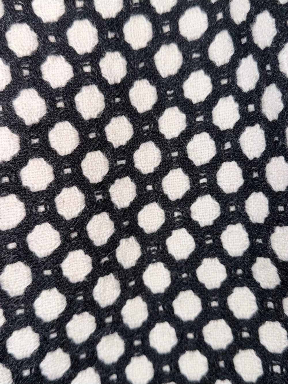 Boden Wool Black and White Mini Skirt with Polka Dot Pattern 14R